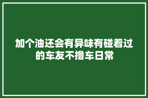 加个油还会有异味有碰着过的车友不撸车日常