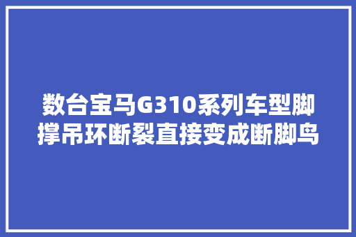 数台宝马G310系列车型脚撑吊环断裂直接变成断脚鸟要召回么
