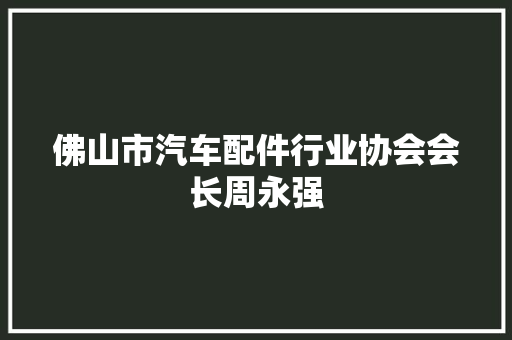 佛山市汽车配件行业协会会长周永强