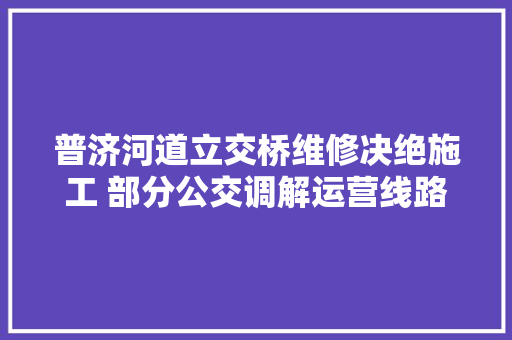 普济河道立交桥维修决绝施工 部分公交调解运营线路