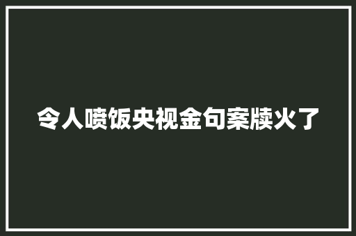 令人喷饭央视金句案牍火了