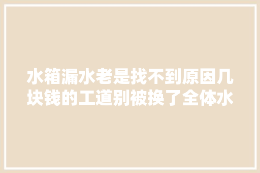水箱漏水老是找不到原因几块钱的工道别被换了全体水箱 汽车知识