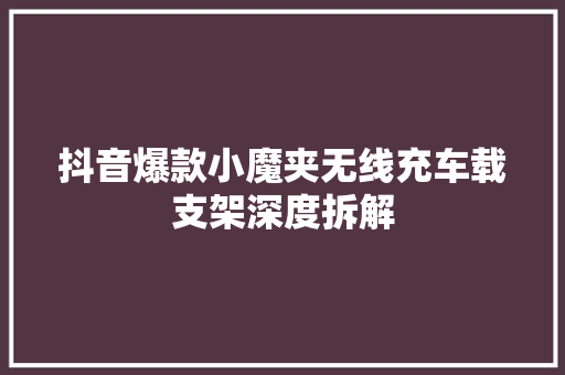 抖音爆款小魔夹无线充车载支架深度拆解