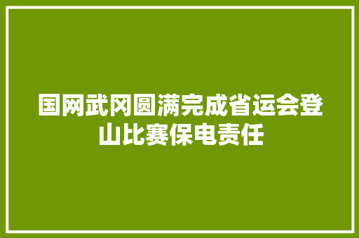 国网武冈圆满完成省运会登山比赛保电责任