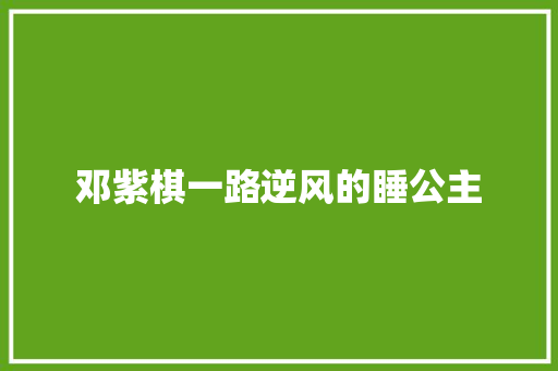 邓紫棋一路逆风的睡公主