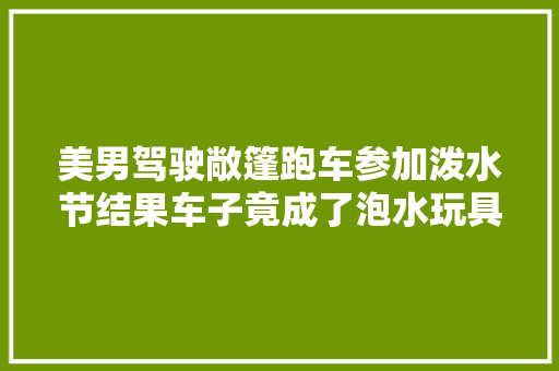 美男驾驶敞篷跑车参加泼水节结果车子竟成了泡水玩具