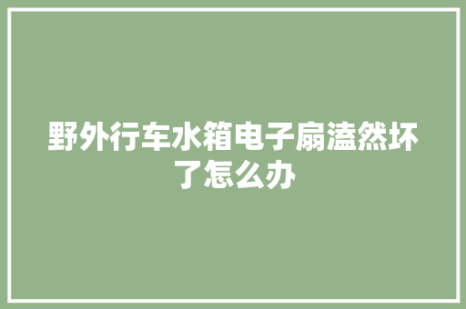 野外行车水箱电子扇溘然坏了怎么办 汽车知识