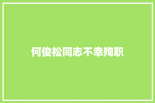 何俊松同志不幸殉职