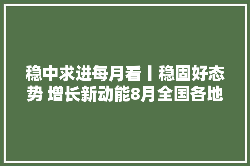 稳中求进每月看丨稳固好态势 增长新动能8月全国各地经济社会成长不雅观察