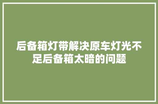 后备箱灯带解决原车灯光不足后备箱太暗的问题