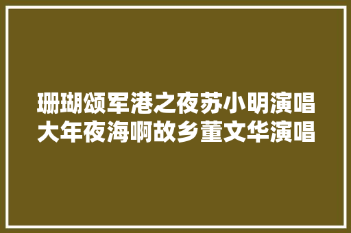 珊瑚颂军港之夜苏小明演唱大年夜海啊故乡董文华演唱