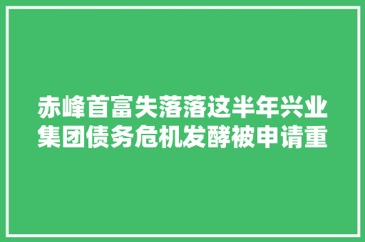 赤峰首富失落落这半年兴业集团债务危机发酵被申请重整 汽车知识