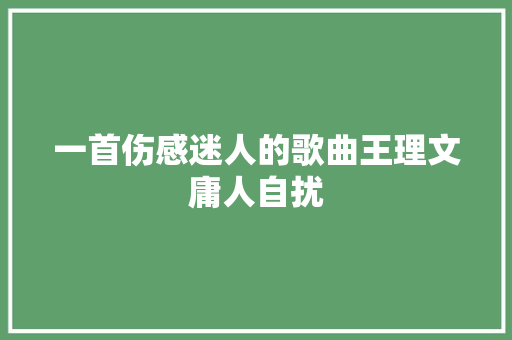 一首伤感迷人的歌曲王理文庸人自扰