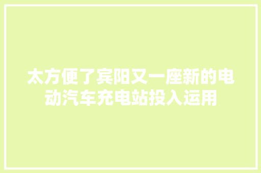 太方便了宾阳又一座新的电动汽车充电站投入运用