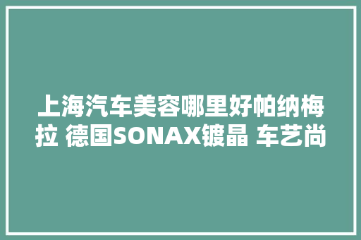 上海汽车美容哪里好帕纳梅拉 德国SONAX镀晶 车艺尚出品