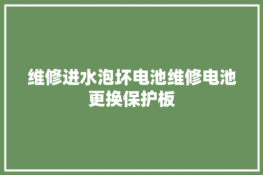 维修进水泡坏电池维修电池更换保护板 汽车知识