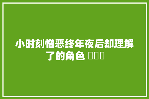 小时刻憎恶终年夜后却理解了的角色 ​​​