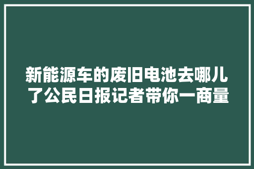 新能源车的废旧电池去哪儿了公民日报记者带你一商量竟