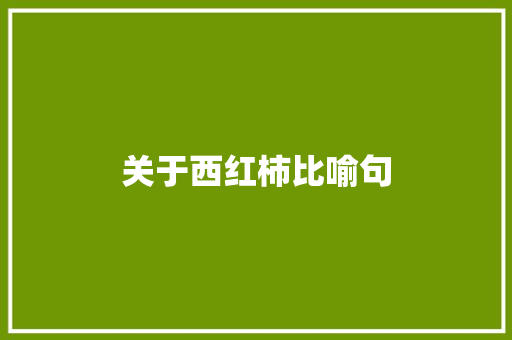 关于西红柿比喻句