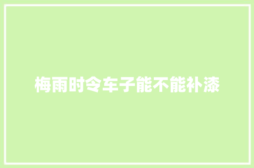 梅雨时令车子能不能补漆