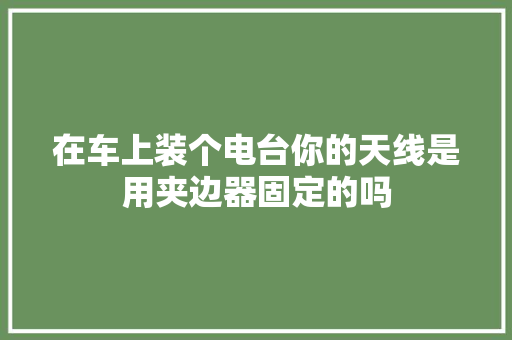 在车上装个电台你的天线是用夹边器固定的吗