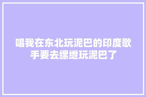 唱我在东北玩泥巴的印度歌手要去缧绁玩泥巴了