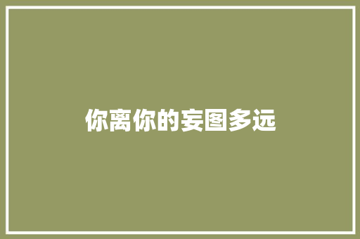 你离你的妄图多远