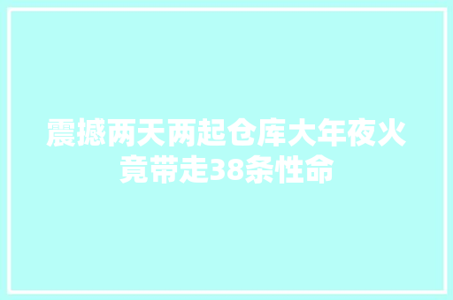 震撼两天两起仓库大年夜火竟带走38条性命