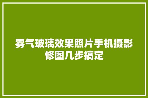 雾气玻璃效果照片手机摄影修图几步搞定