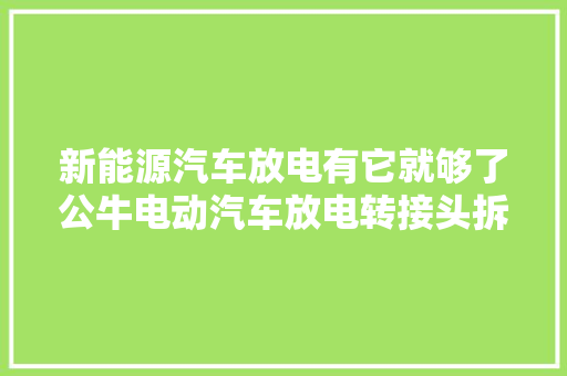 新能源汽车放电有它就够了公牛电动汽车放电转接头拆解
