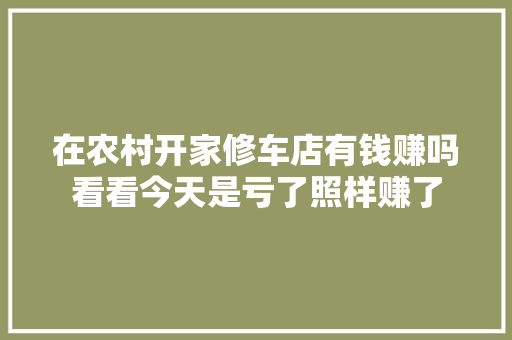 在农村开家修车店有钱赚吗看看今天是亏了照样赚了