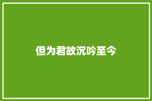 但为君故沉吟至今
