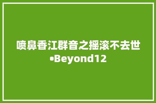 喷鼻香江群音之摇滚不去世•Beyond12