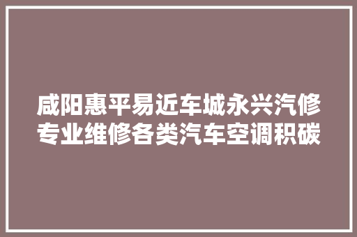 咸阳惠平易近车城永兴汽修专业维修各类汽车空调积碳清洗