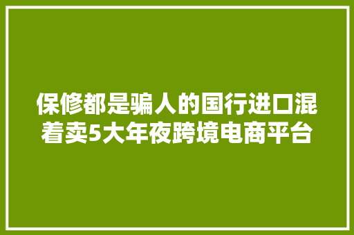 保修都是骗人的国行进口混着卖5大年夜跨境电商平台售后查询访问