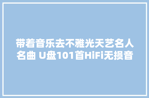带着音乐去不雅光天艺名人名曲 U盘101首HiFi无损音质