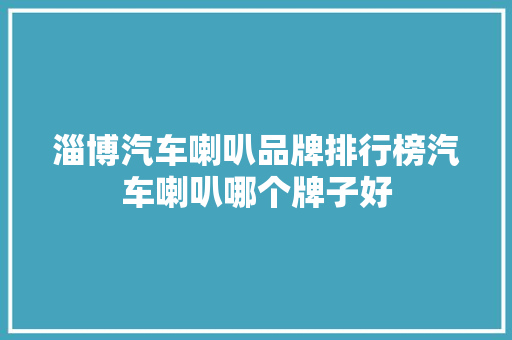 淄博汽车喇叭品牌排行榜汽车喇叭哪个牌子好