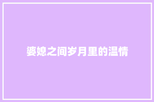 婆媳之间岁月里的温情