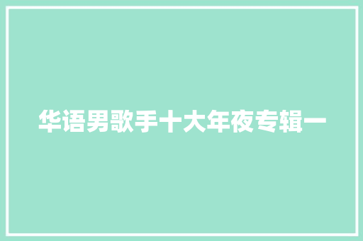 华语男歌手十大年夜专辑一