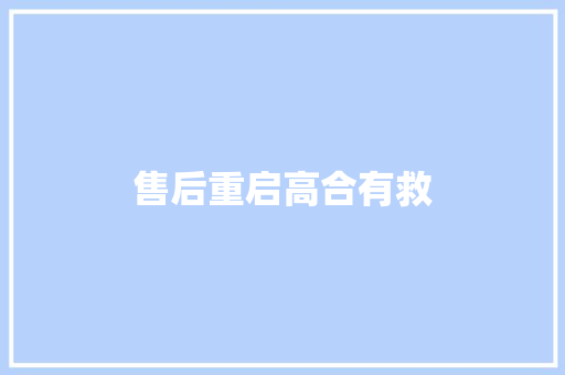 售后重启高合有救