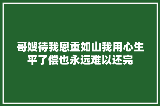哥嫂待我恩重如山我用心生平了偿也永远难以还完