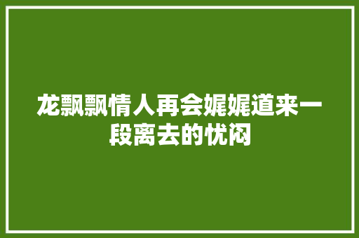 龙飘飘情人再会娓娓道来一段离去的忧闷