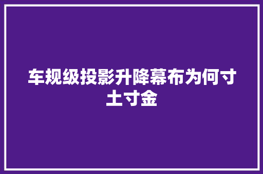 车规级投影升降幕布为何寸土寸金