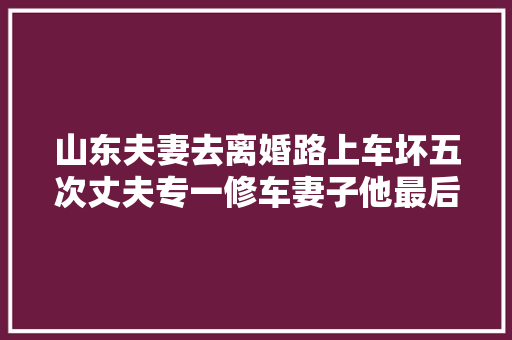 山东夫妻去离婚路上车坏五次丈夫专一修车妻子他最后的倔强