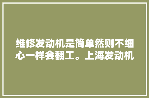 维修发动机是简单然则不细心一样会翻工。上海发动机维修