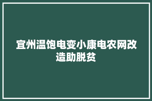 宜州温饱电变小康电农网改造助脱贫