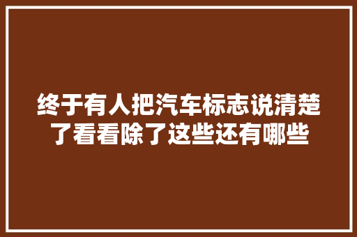 终于有人把汽车标志说清楚了看看除了这些还有哪些