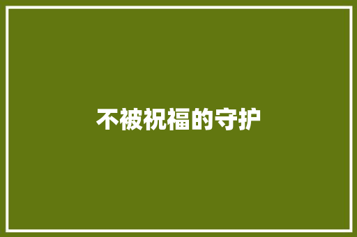 不被祝福的守护