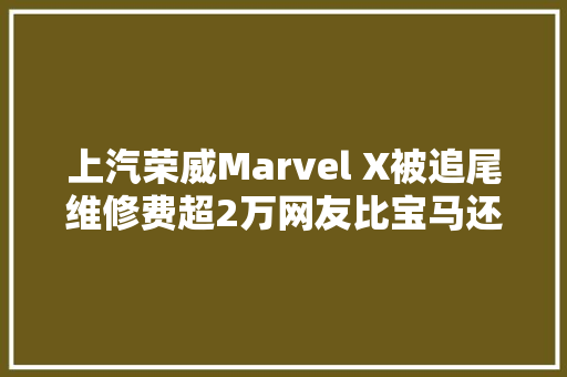 上汽荣威Marvel X被追尾维修费超2万网友比宝马还贵