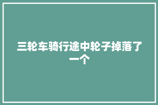三轮车骑行途中轮子掉落了一个